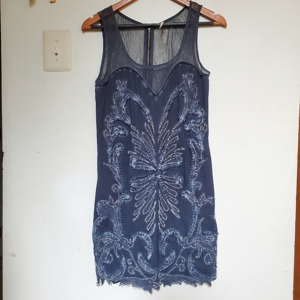 🚫SOLD🚫Free people Ice Ice Baby beaded mini shift dress - Picture 4 of 6